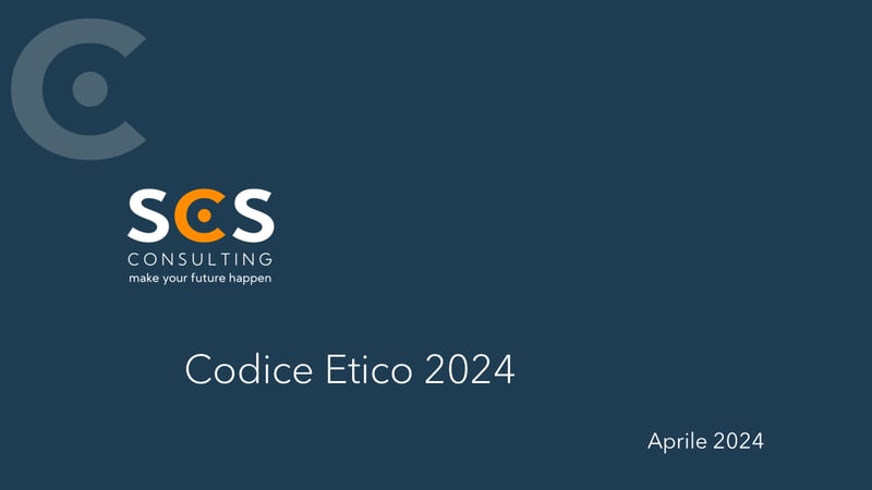 Novità: Codice Etico SCS