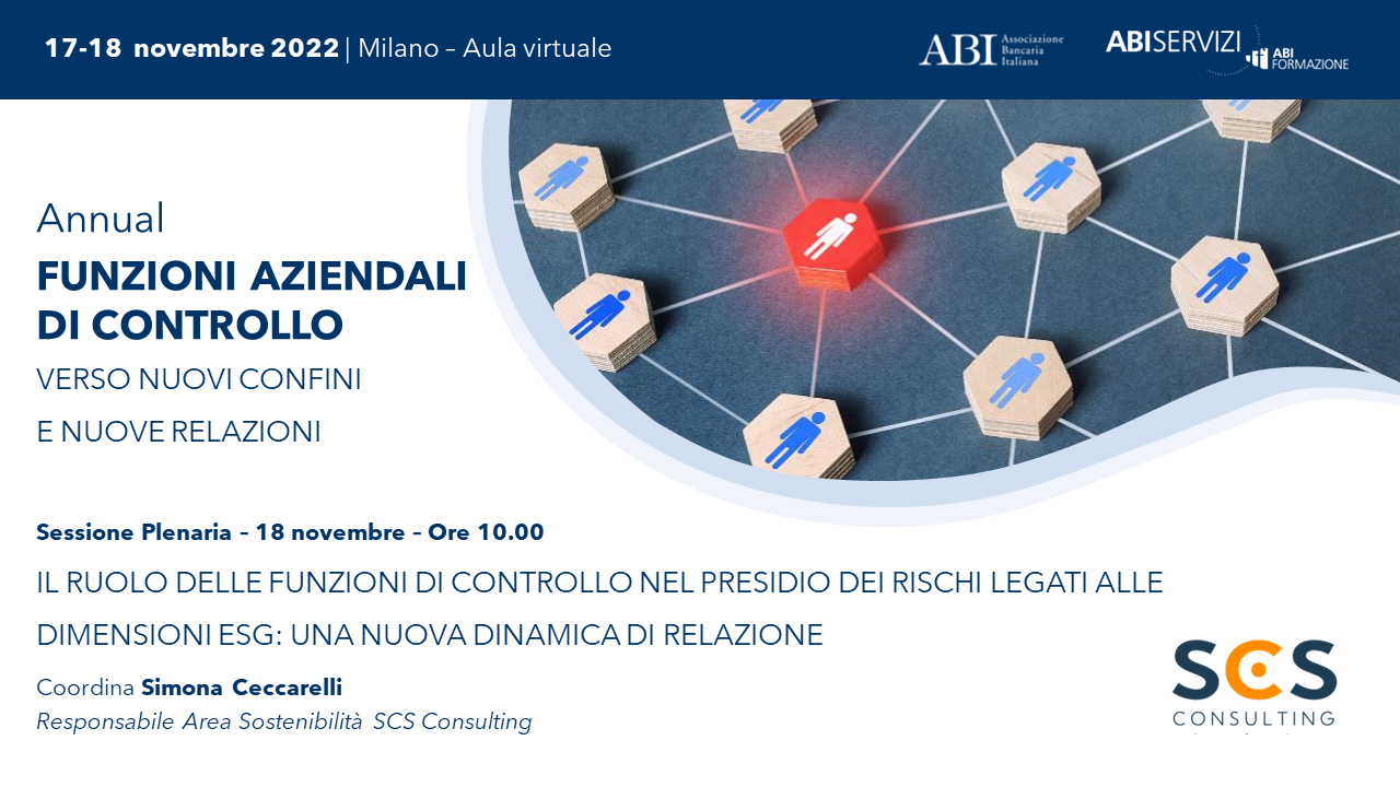 SCS all'Annual Funzioni Aziendali di Controllo, 18/11/22