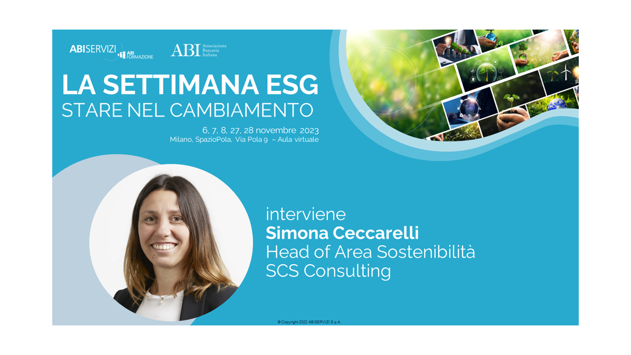 Settimana ESG – STARE NEL CAMBIAMENTO, nov 2023